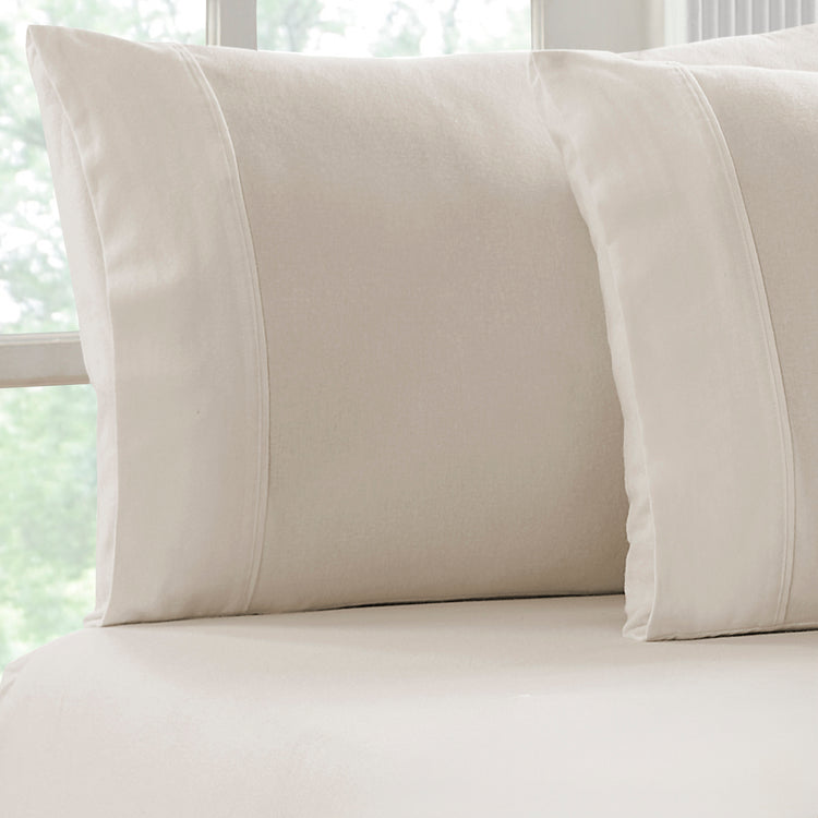 Flannelette Fitted and Pillowcase Set Sand