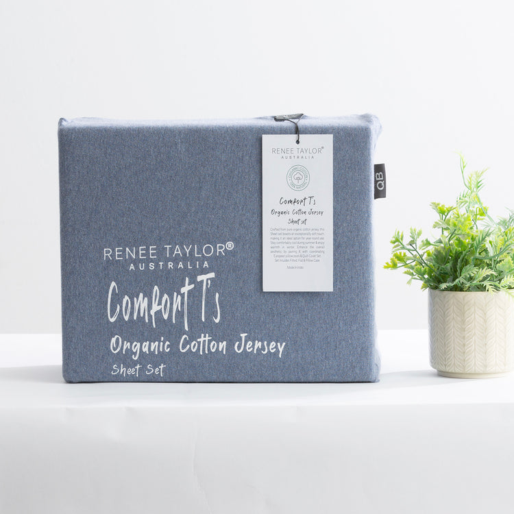 Comfort T’s Organic Cotton Jersey Sheet Set Ink