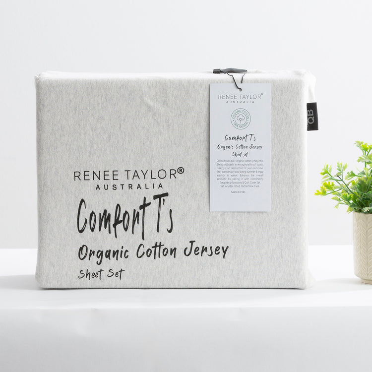Comfort T’s Organic Cotton Jersey Sheet Set Ecru