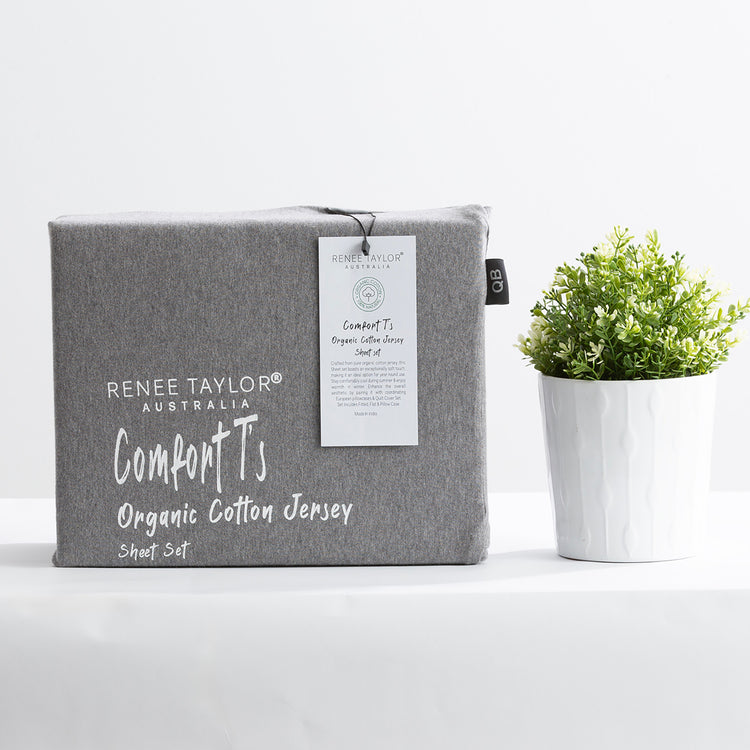 Comfort T’s Organic Cotton Jersey Sheet Set Charcoal