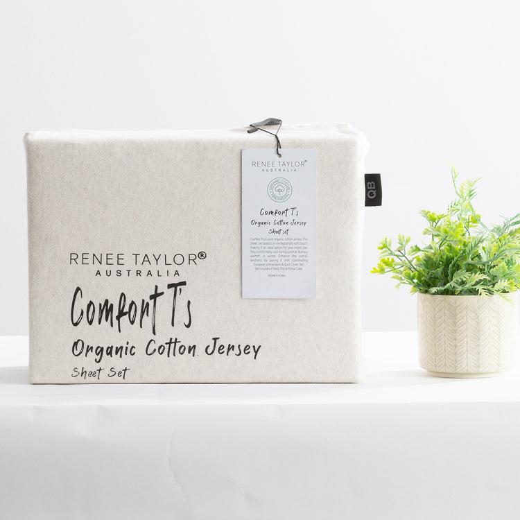 Comfort T’s Organic Cotton Jersey Sheet Set Oatmeal