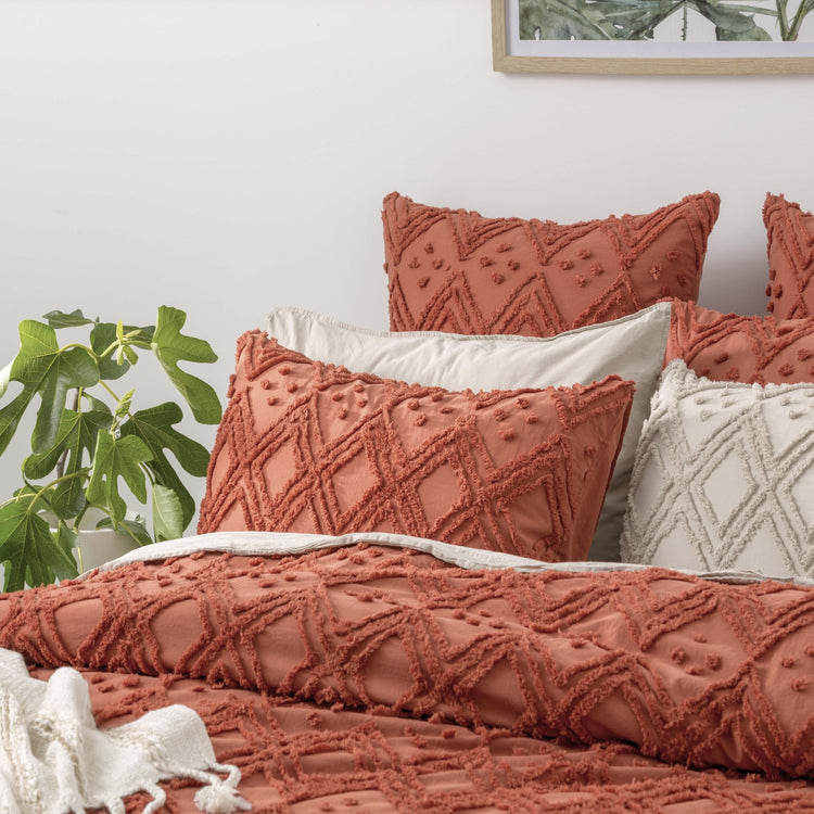 Medallion Vintage Tufted Quilt Cover Auburn