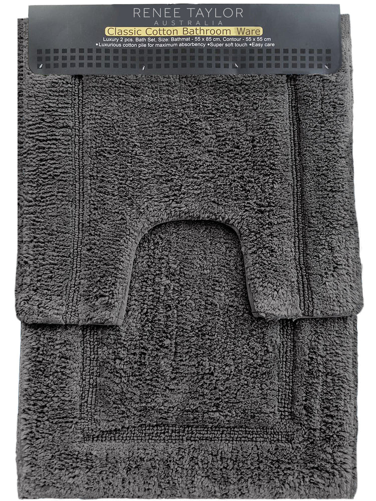 2 Piece 2200 GSM Tufted Bath Mat set Nickel