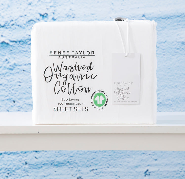300 TC 100 % Organic Cotton Sheet sets White