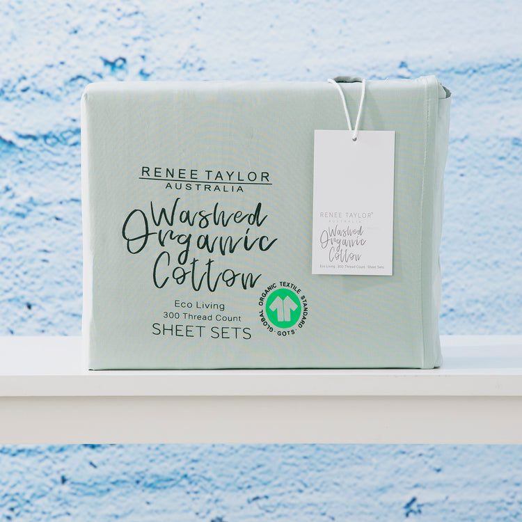 300 TC 100 % Organic Cotton Sheet sets Sage