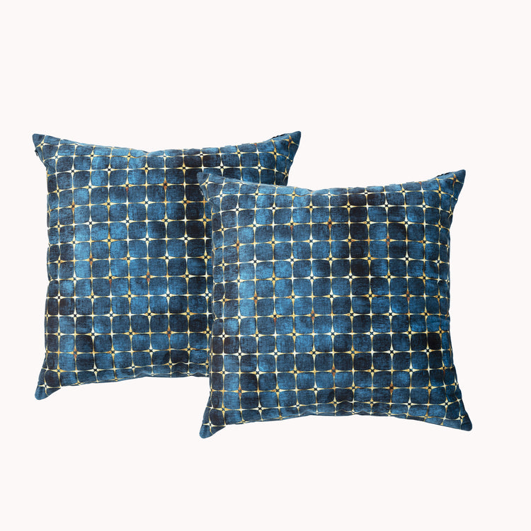 Twin Pack Velvet Cushion Filled 50 x 50 Cms Cubic