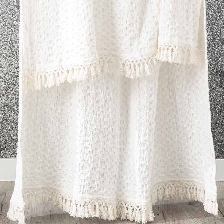 Alysian Washed Cotton Textured Throw 130 x 200 Cms White