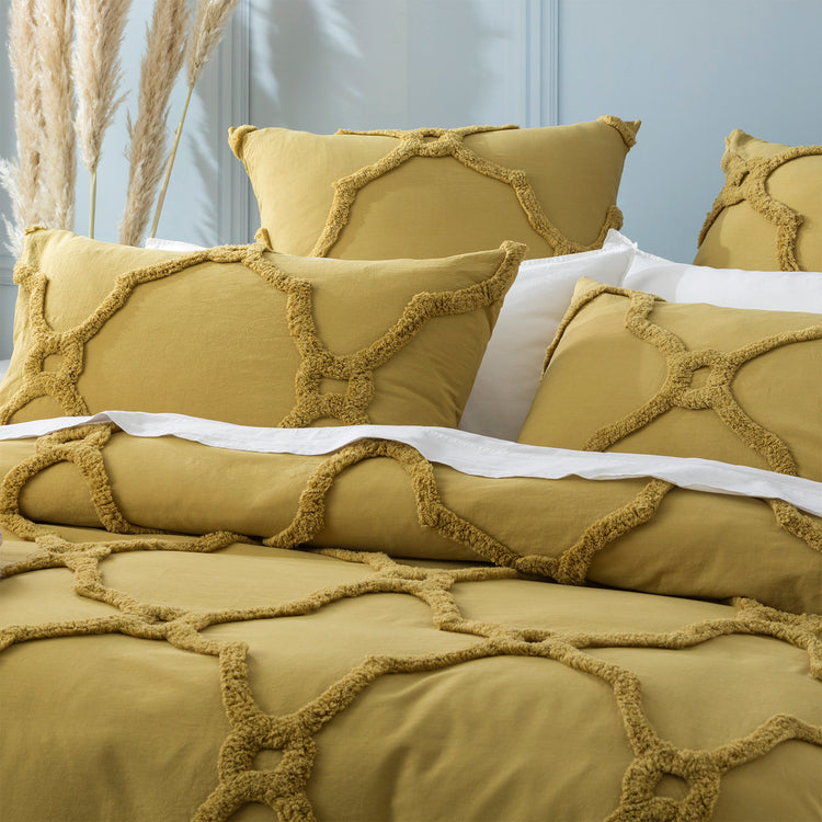 Moroccan Cotton Chenille Washed Tufted Quilt set Willow