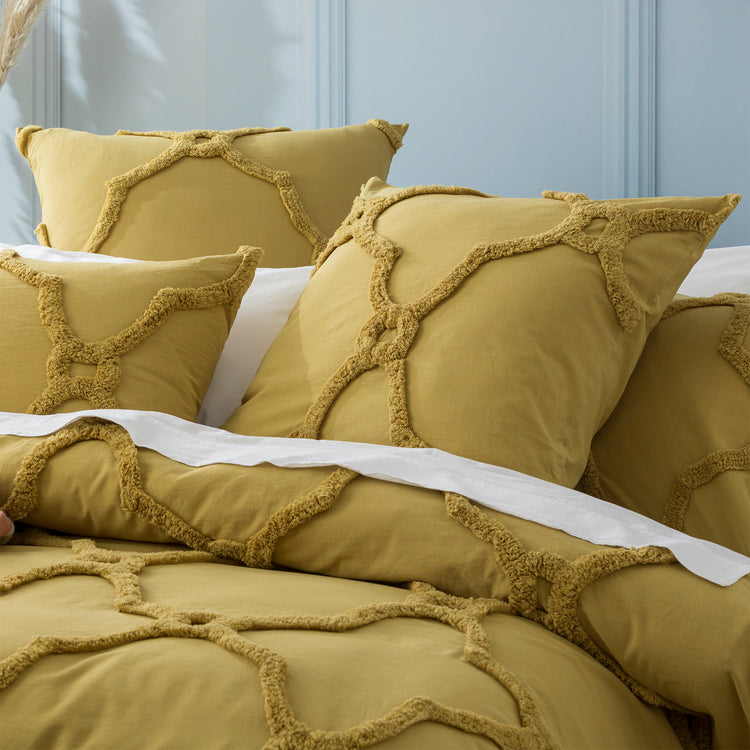 Moroccan Cotton Chenille Washed Tufted Quilt set Willow