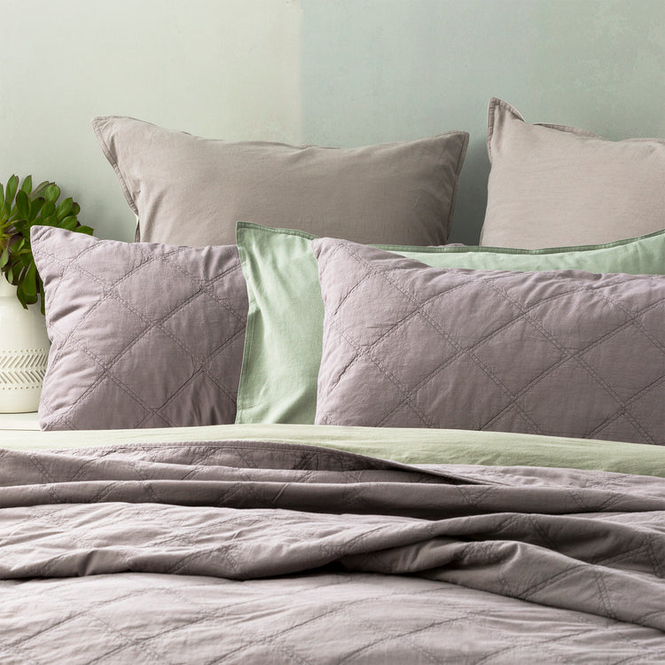 Attwood Vintage Cotton Quilted Coverlet Charcoal