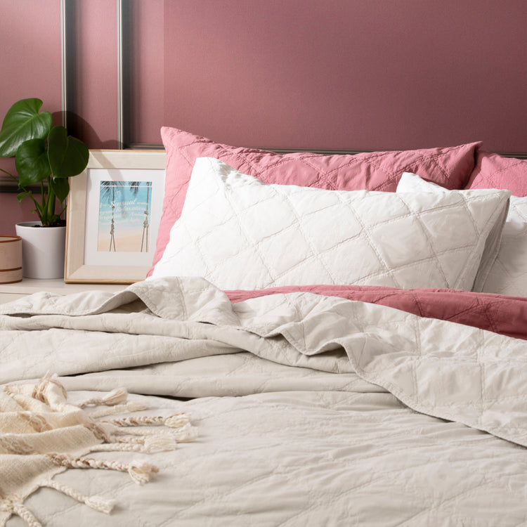 Attwood Vintage Cotton Quilted Coverlet Dove