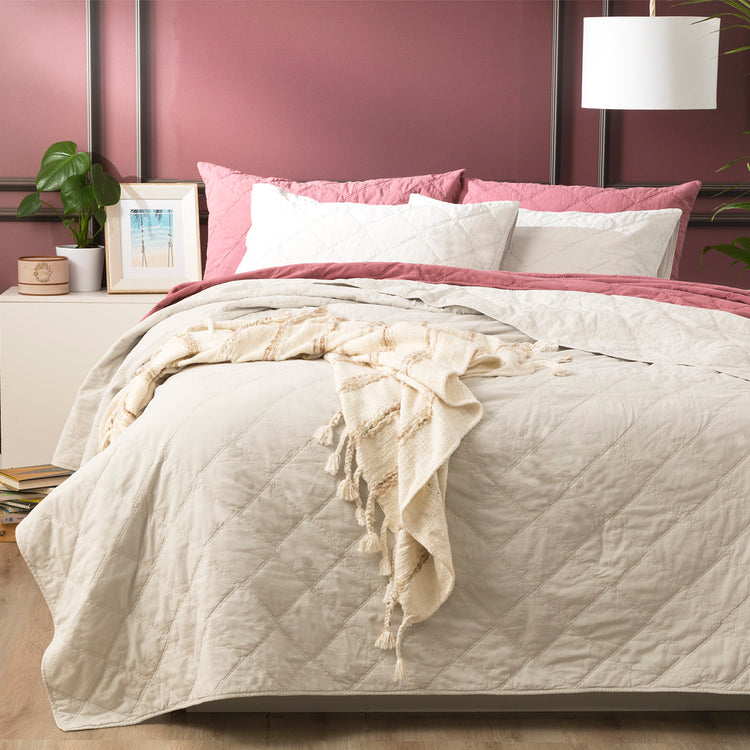 Attwood Vintage Cotton Quilted Coverlet Dove