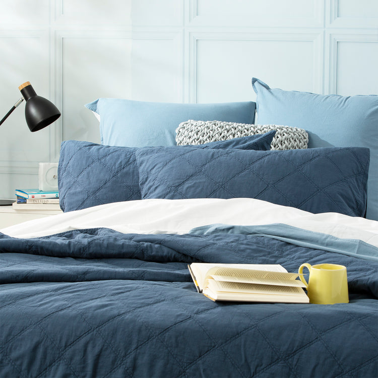 Attwood Vintage Cotton Quilted Coverlet Ink