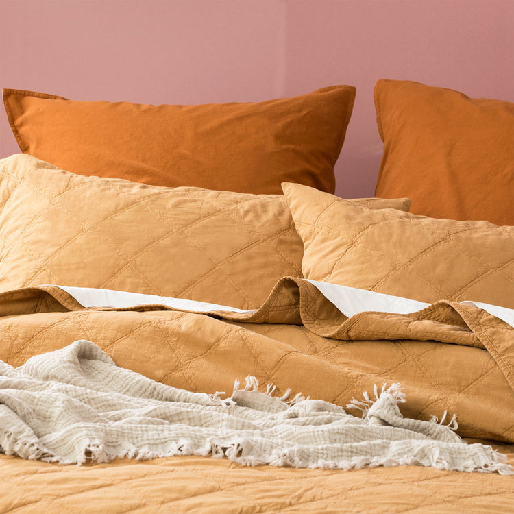 Attwood Vintage Cotton Quilted Coverlet Wood