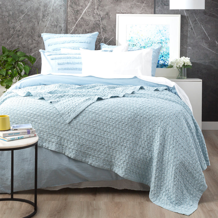 Lexico Cotton Waffle Blankets Sky