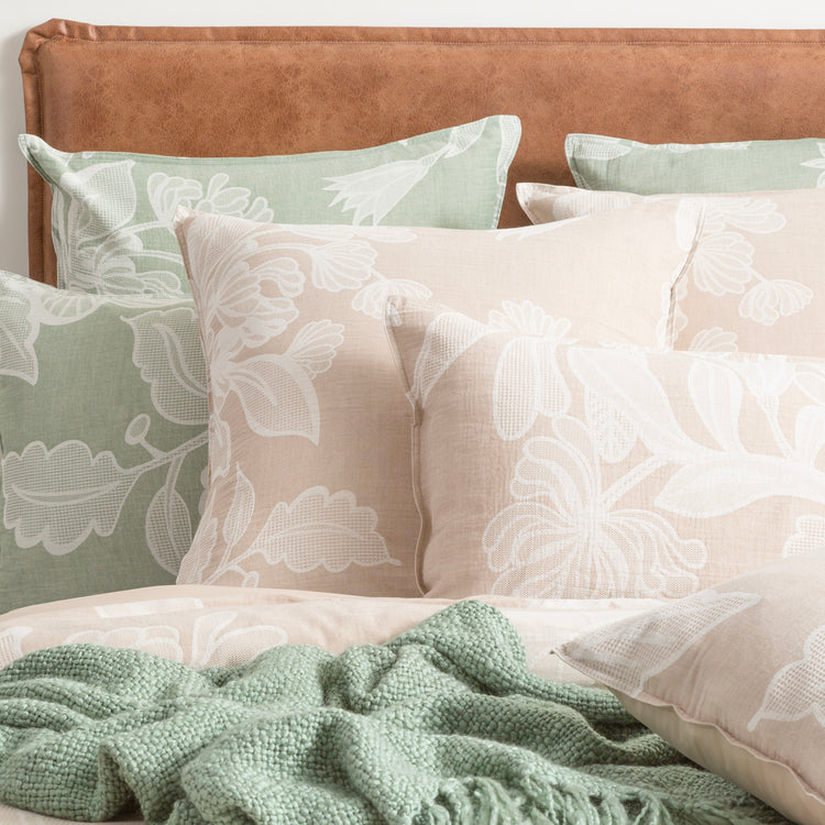 Renee Taylor Bentley Cotton Jacquard Quilt cover set Nude