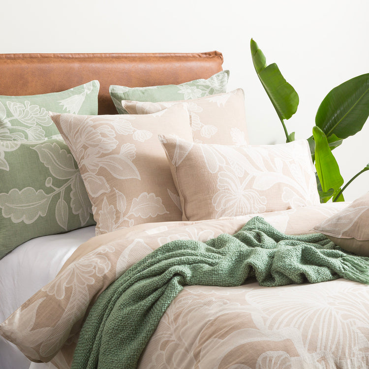 Renee Taylor Bentley Cotton Jacquard Quilt cover set Nude