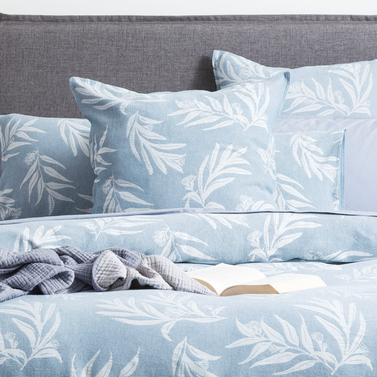 Renee Taylor Native Cotton Jacquard Quilt cover set French Blue