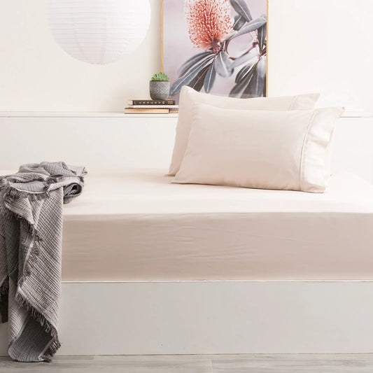 Park Avenue Bamboo Cotton Fitted Sheet & pillowcase Set Dove - No Flat Sheet