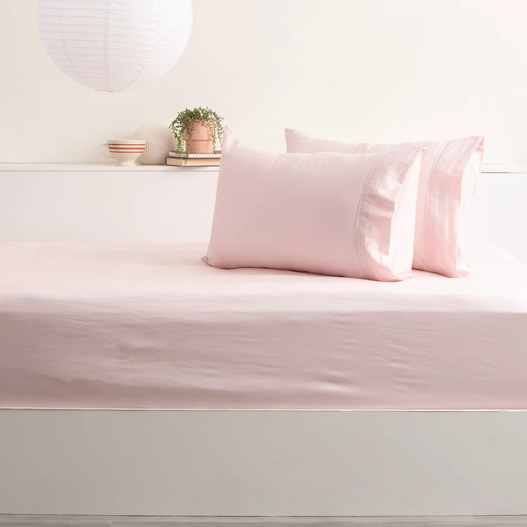 Park Avenue Bamboo Cotton Fitted Sheet & pillowcase Set Peach - No Flat Sheet