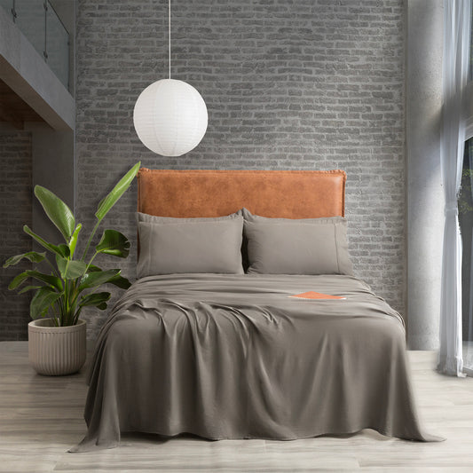 Ddecor Home Ultra Plush Vintage Washed Microfiber Sheet set Granite