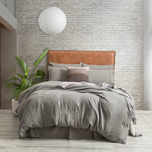 Ddecor Home Ultra Plush Vintage Washed Microfiber Quilt cover set Granite