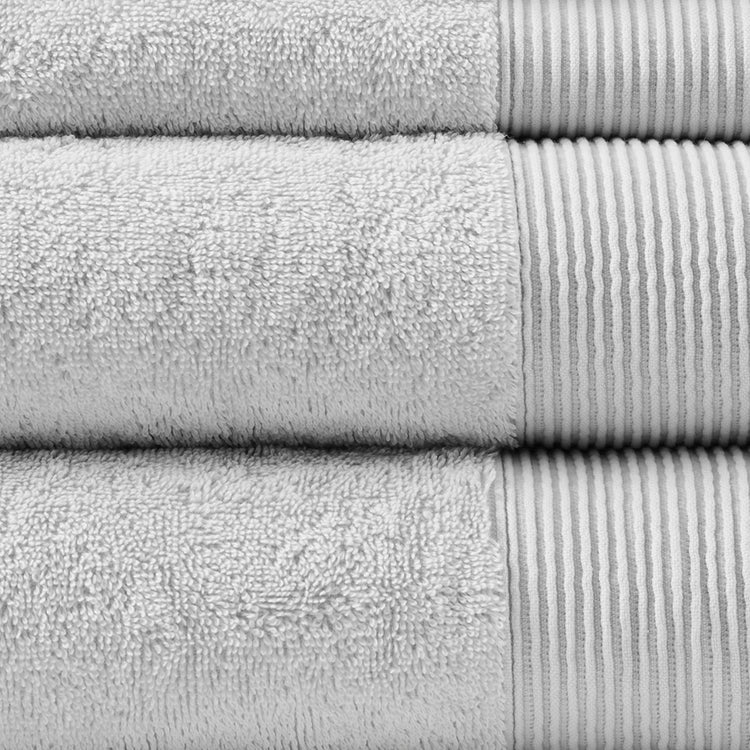 Cloud Linen Retreat Cotton Tencel Antimicrobial 6 Piece Towel Set  Grey