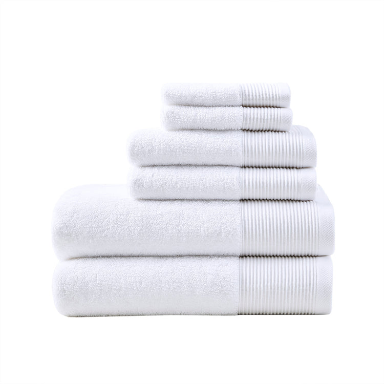 Cloud Linen Retreat Cotton Tencel Antimicrobial 6 Piece Towel Set  White