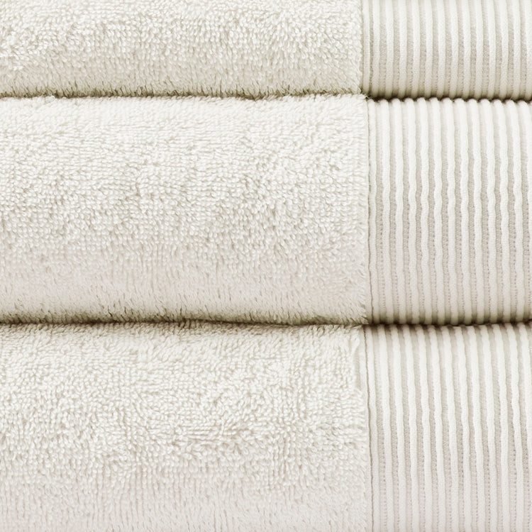 Cloud Linen Retreat Cotton Tencel Antimicrobial 6 Piece Towel Set  Ivory