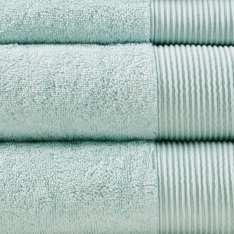 Cloud Linen Retreat Cotton Tencel Antimicrobial 6 Piece Towel Set  Seafoam
