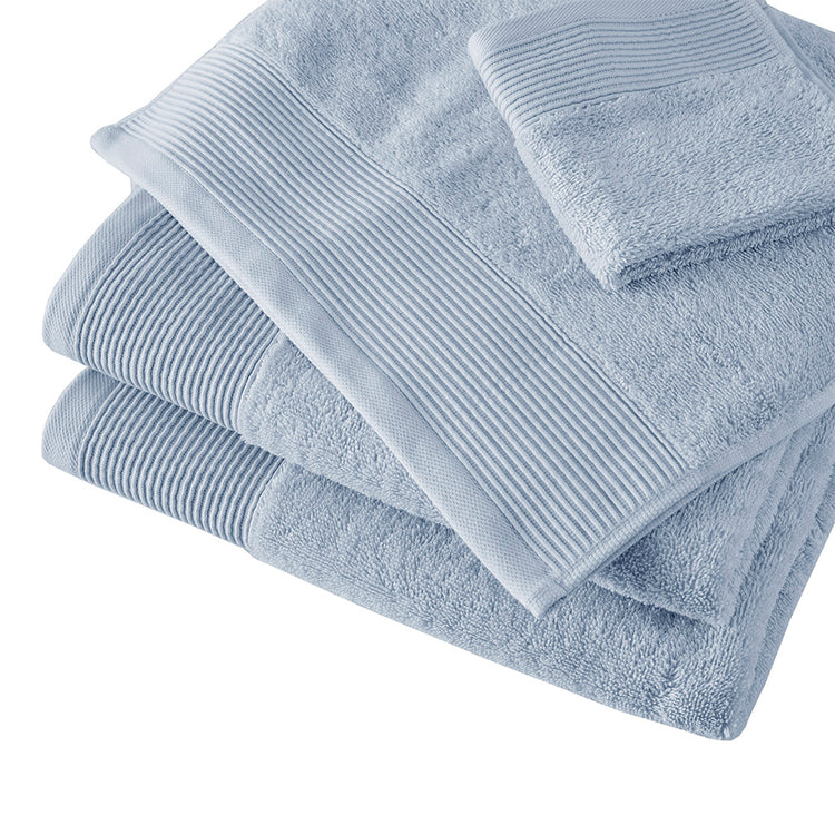 Cloud Linen Retreat Cotton Tencel Antimicrobial 6 Piece Towel Set  Blue