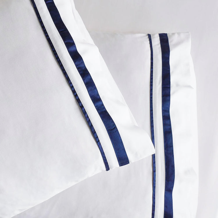 Cloud Egyptian Cotton 1000 Thread Count Sheet Set White Navy