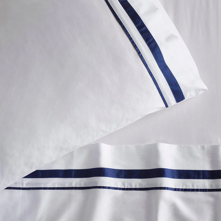 Cloud Egyptian Cotton 1000 Thread Count Sheet Set White Navy
