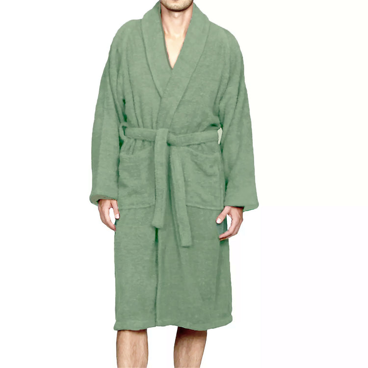 Renee Taylor Chalet Quick Dry Terry Cotton Bath Robes Eucalyptus