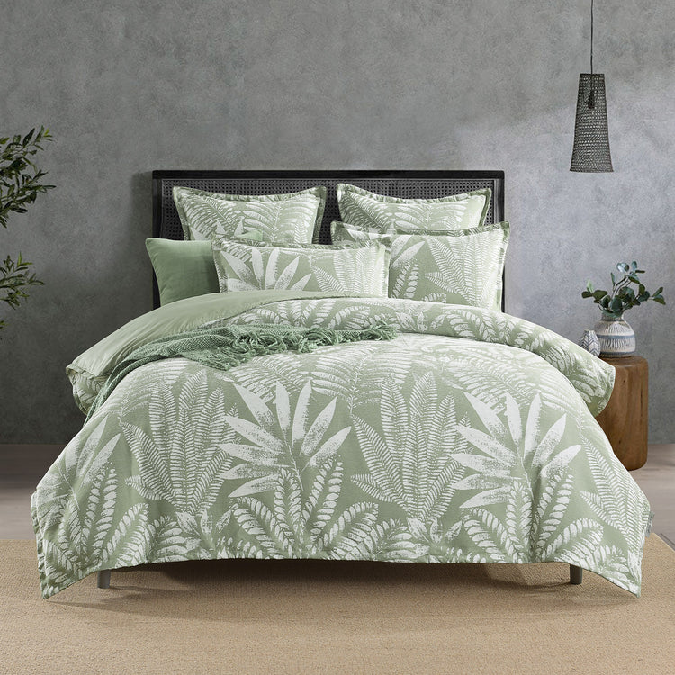 Renee Taylor Lansfield Jacquard Quilt Cover Set Sage