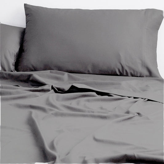 Cloud Linen 250 Thread Count Organic Cotton Sheet Sets Charcoal