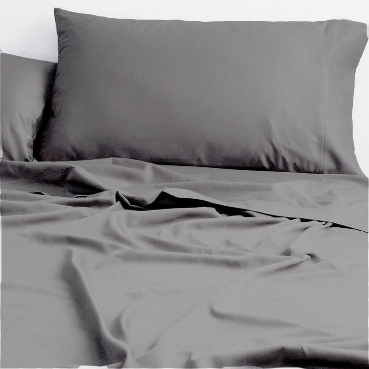 Cloud Linen 250 Thread Count Organic Cotton Sheet Sets Charcoal