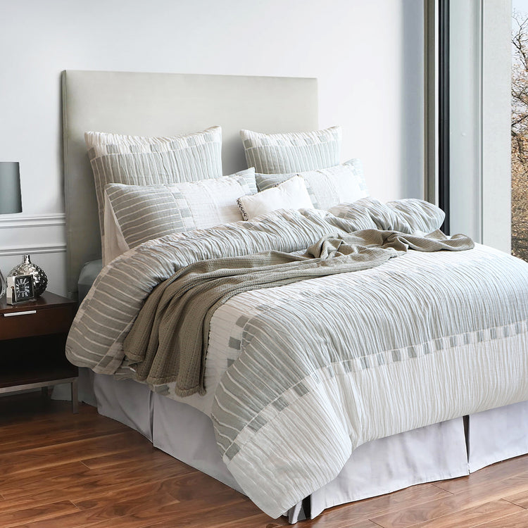 Renee Taylor Brooks Jacquard Yarn Dye Quilt Cover Set