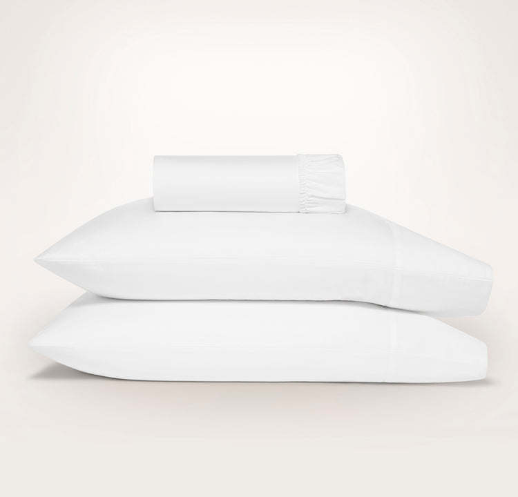 1500 Thread Count Cotton Blend Fitted Sheet & Pillowcase Set Snow - No Flat Sheet
