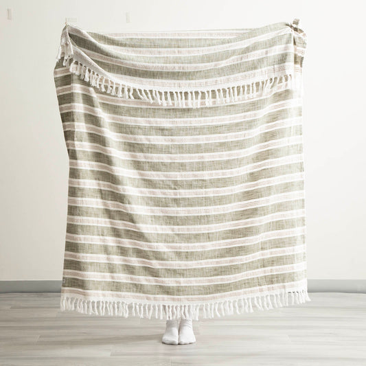 Como Stripe Cotton Throw Juniper