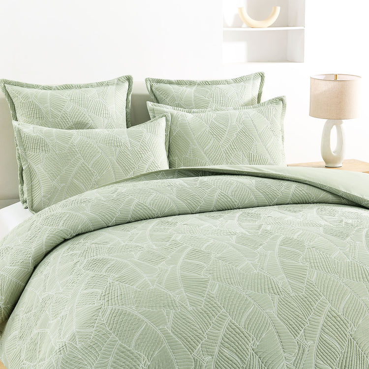 Renee Taylor Woods Jacquard Quilt Cover Set Sage