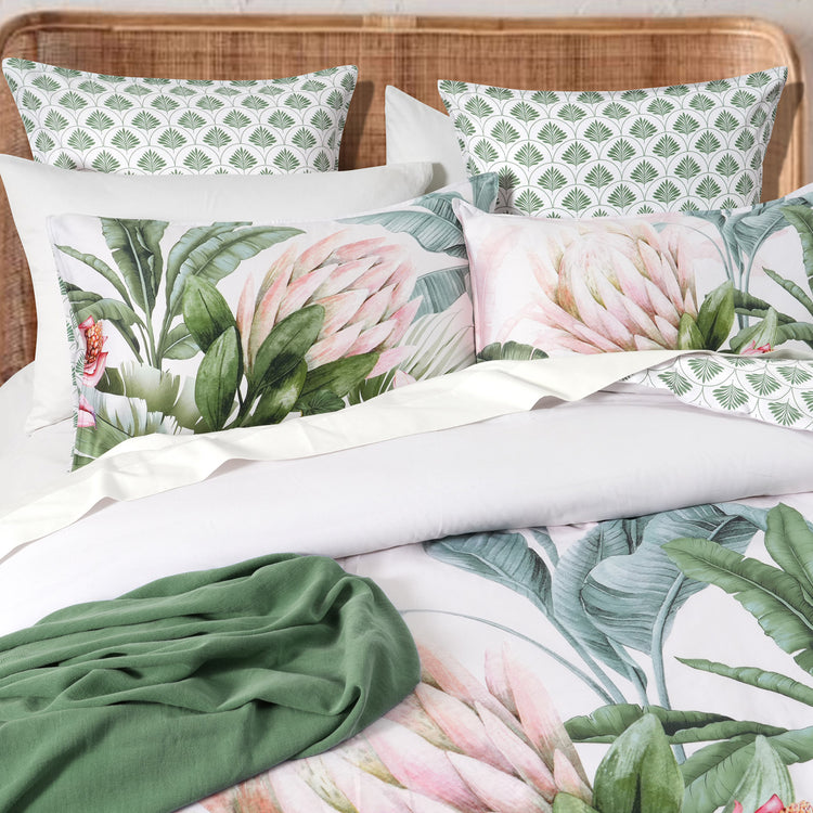 Renee Taylor 300 TC Cotton Reversible Quilt Cover Sets Gardenia