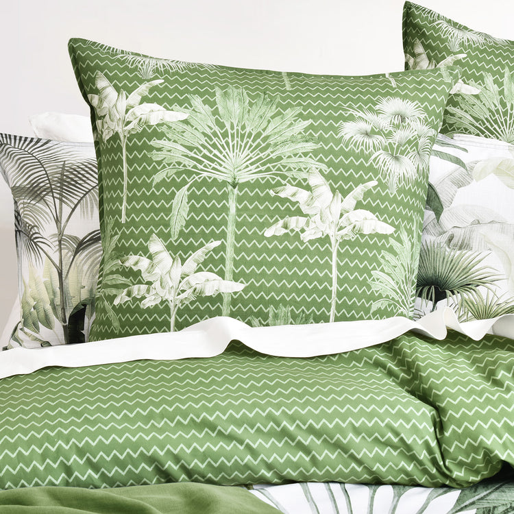 Renee Taylor 300 TC Cotton Reversible Quilt Cover Sets Noosa Palm