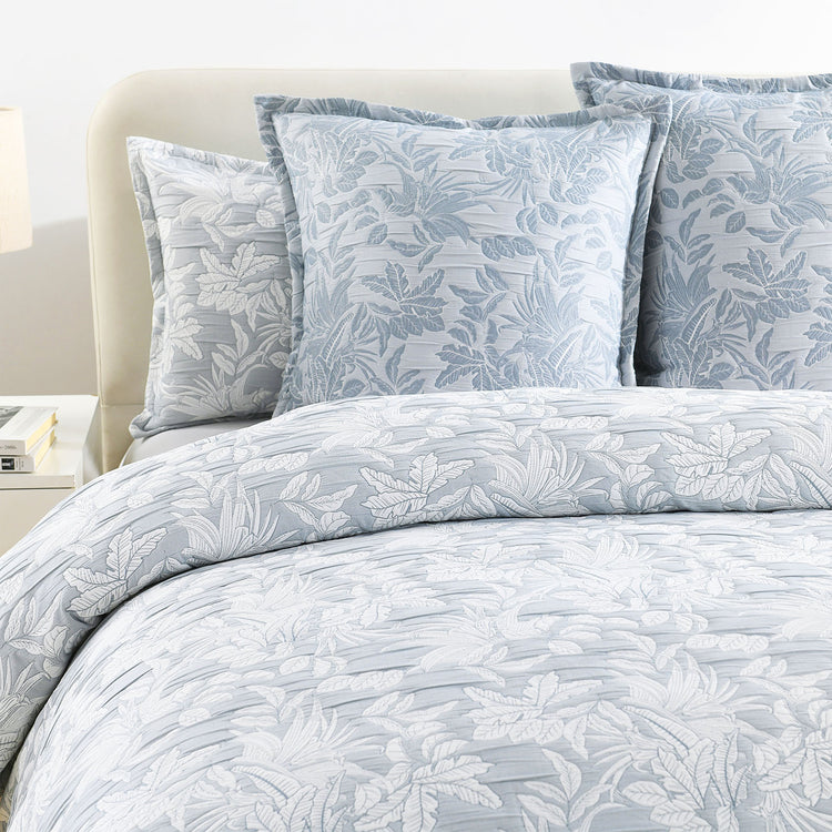 Renee Taylor Westley Jacquard Quilt Cover Set Aqua