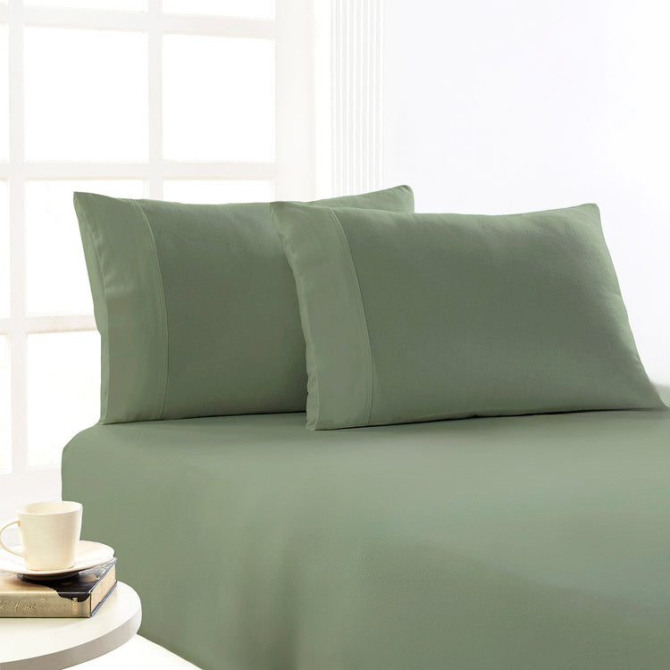 Flannelette Fitted and Pillowcase Set Juniper