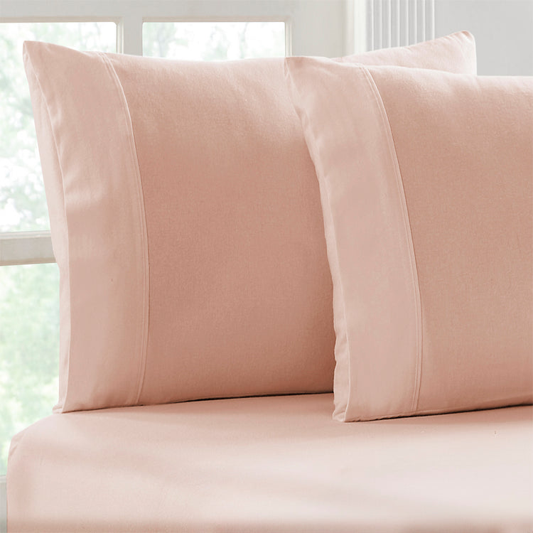 Flannelette Fitted and Pillowcase Set Rose