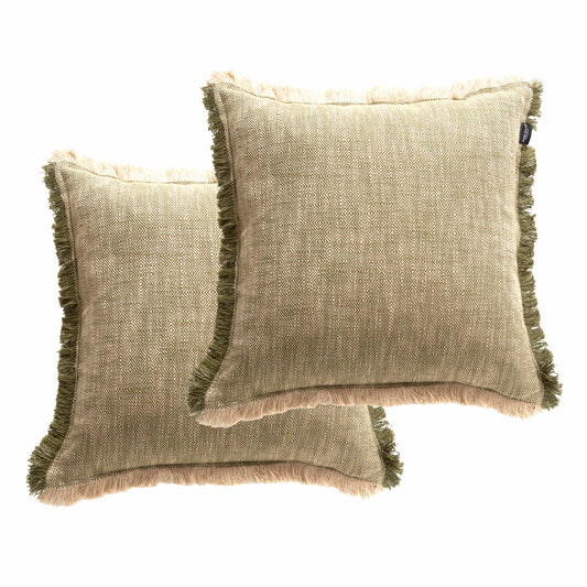 Franco Cushion Twin Pack 50 x 50 Cms Olive