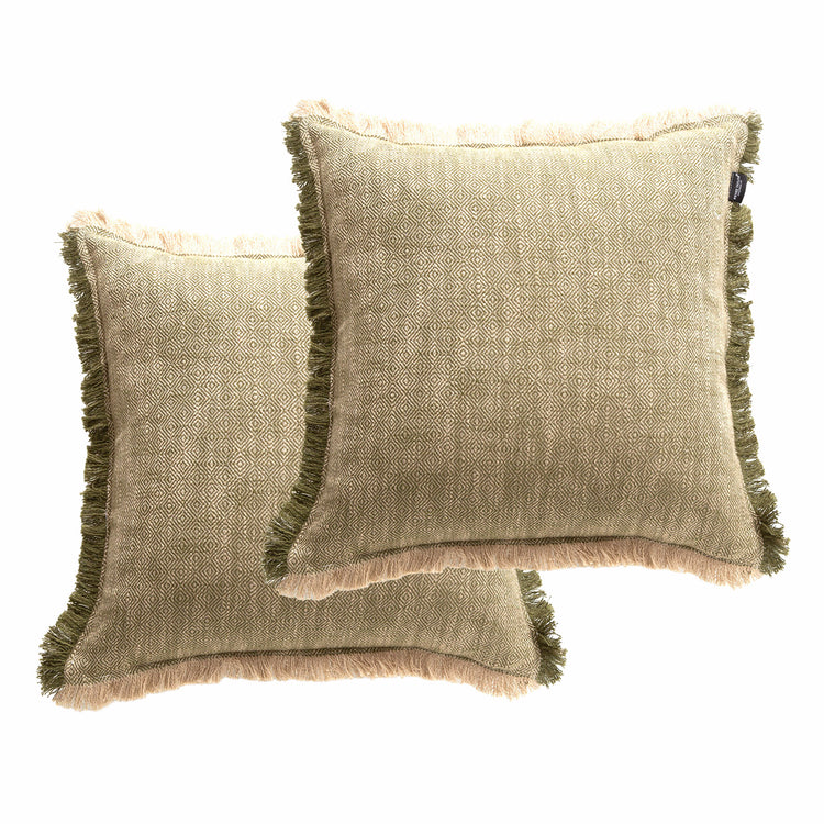 Franco Cushion Twin Pack 50 x 50 Cms Olive
