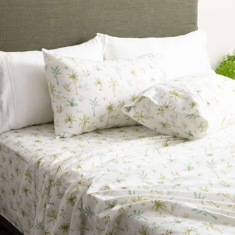 Flannelette Sheet Set Egyptian Cotton Capri Palm