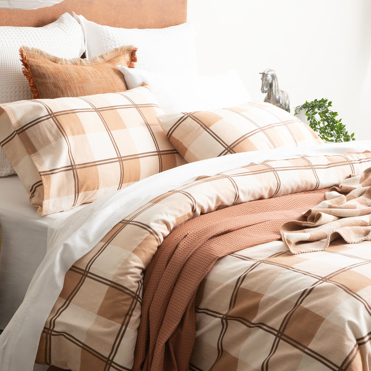 Twill Checks Flannelette Quilt Cover Set